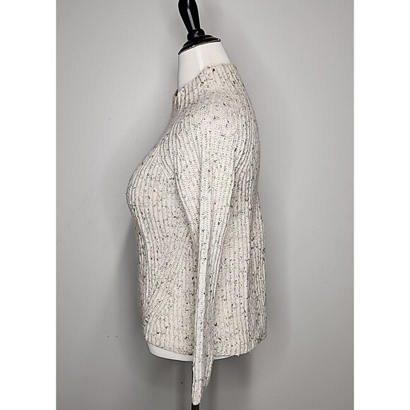 Madewell Donegal Northfield Mockneck Wool Beige Oversized Knit Sweater Womens XS - Picture 4 of 9